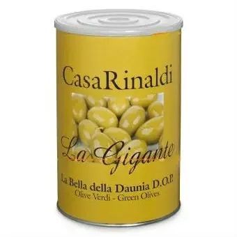 Оливки с косточкой Casa Rinaldi Гигантские зеленые Ggg 4250 г (8006165397650) 1190381 фото