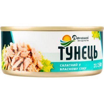 Тунец салатный в собственном соку Домашні продукти 150 г (4820186120547) 1105620 фото