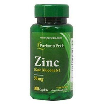 Puritan's Pride Zinc Gluconate 50mg 100tabs 447321 фото