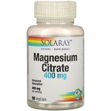 Solaray, Magnesium Citrate, 400 mg, 90 Veg Capsules (SOR46301) 687994 фото