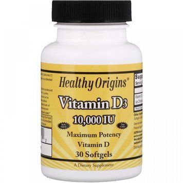 Healthy Origins Vitamin D3 Gels 10,000 IU (Lanolin) 30 caps Витамин D3 534480 фото