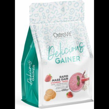 Гейнер OstroVit Delicious GAINER 4500 g / 45 servings / strawberry - wafers 1073996 фото