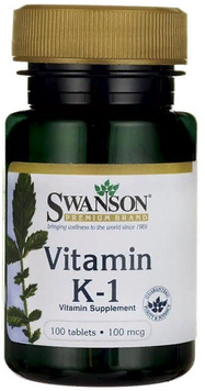 Swanson, Vitamin K-1 100 mcg 100 tabs (SWA-01994) 608378 фото