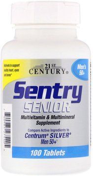 21st Century Sentry Senior Men's 50+ Multivitamin & Multimineral Supplement 100 Tablets (CEN-27540) 575632 фото