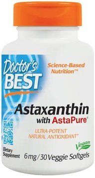Doctor's Best, Astaxanthin AstaPure, 6 mg, 30 caps (DRB-00366) 624074 фото