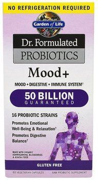 Garden of Life Dr. Formulated Probiotics, Mood +, 60 Vegetarian Capsules (GOL-12004) 681287 фото