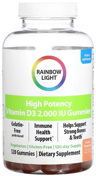 Rainbow Light High Potency Vitamin D3 Peach Витамин Д3 120 жевательных конфет вкус персик 1186359 фото