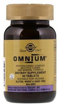 Solgar Omnium Phytonutrient Complex Multiple Vitamin and Mineral Formula 60 Tabs Мультівітаміни і мінерали омніуме з залізом 523573 фото