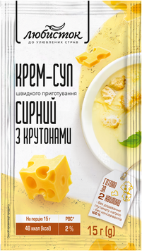 Упаковка Крем-суп Любисток сырный с крутонами 12х15 г (УП4820241583263) 1156375 фото