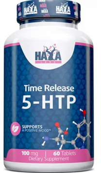 Амінокислота для спорту Haya Labs 5-HTP Time Release 100 mg 60 tab / 60 servings 1030879 фото