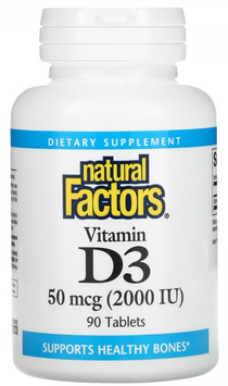 Natural Factors Vitamin D3 Витамин Д3 2000 МЕ 90 таблеток 1044782 фото