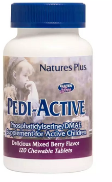 Nature's Plus Pedi Active Добавка для активных детей фосфатидилсерин и DMAE 120 жевательных таблеток 1191307 фото