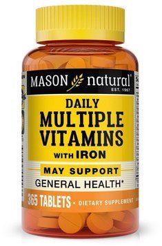 Mason Natural Daily Multiple Vitamins With Iron Мультивитамины с железом 365 таблеток 935292 фото
