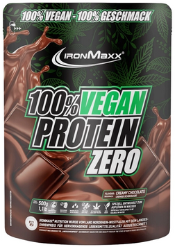 IronMaxx 100 % Vegan Protein Zero 500 g / 16 servings / Creamy chocolate 1081446 фото