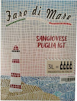 Вино Faro Di Mare - Vino Sangiovese Puglia IGT сухе червоне 3л 12% (PLK8003625020738) 743960 фото