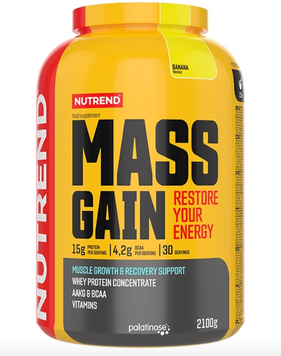 Гейнер Nutrend MASS GAIN 2100 g/30 servings/banana 1101909 фото