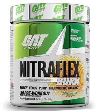 Предтренировочний комплекс GAT Nitraflex Burn 222 g / 30 servings / Apple Melon 816833 фото