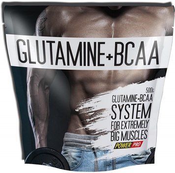 Амінокислота для спорту Power Pro Glutamine + BCAA 500 g / 50 servings / Без смаку 384306 фото