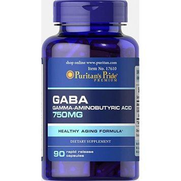 Puritan's Pride Gaba (Gamma Aminobutyric Acid) 750 mg (90 caps) 442723 фото