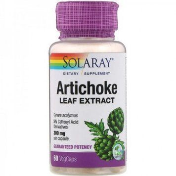 Solaray Artichoke Leaf Extract 300 mg Экстракт из листьев артишока 60 капсул 776691 фото