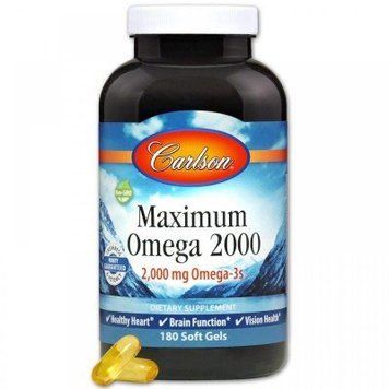 Carlson Labs Maximum Omega 2000 2,000 mg 180 Soft Gels Natural Lemon Максимум Омега 552384 фото