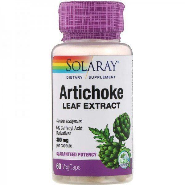 Solaray Artichoke Leaf Extract 300 mg Екстракт з листя артишоку 60 капсул 776691 фото