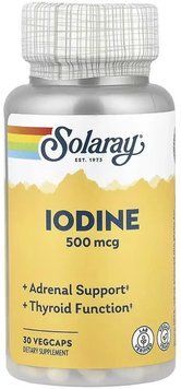Solaray Iodine 500mcg - 30 Veg Capsules 1452769 фото