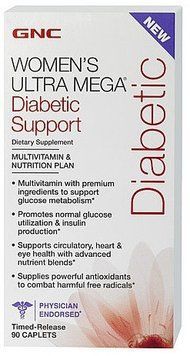 GNC Women's Ultra Mega Diabetic Support 90 caps 382297 фото