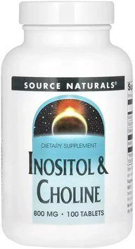 Source Naturals Inositol & Choline 800 mg - 100 Tablets 1452260 фото