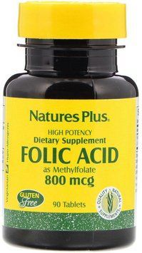 Nature's Plus, Folic Acid, 800 mcg, 90 Tablets (NTP1790) 631577 фото