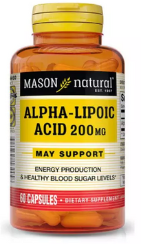 Mason Natural Alpha Lipoic Acid Альфа-ліпоєва кислота 200 мг 60 капсул 1118666 фото