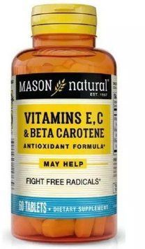Mason Natural Vitamin E, C & Beta Carotene Витамины A, E, C, 60 таблеток 993698 фото