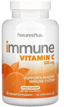 Natures Plus Vitamin С Immune 500 mg Витамин С cо вкусом апельсина 100 жевательных таблеток 893748 фото