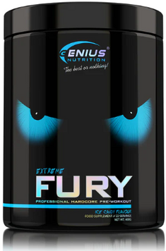 Предтренировочный комплекс Genius Nutrition Fury extreme 400 g / 22 servings / Ice Candy 1017389 фото