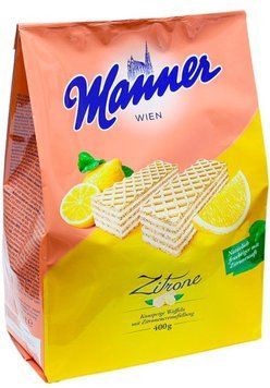 Вафлі Manner Zitrone з лимонним кремом 400 г (9000331607207) 1237792 фото