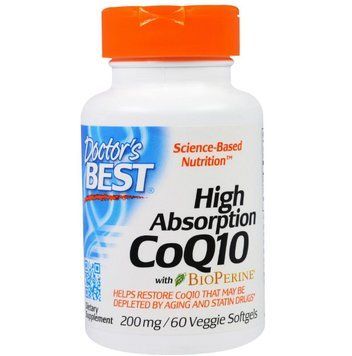 Doctor's Best CoQ10 BioPerine 200mg 60 softgels Коэнзим Q10 высокой абсорбации 492309 фото