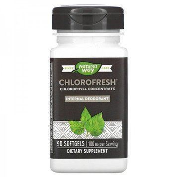 Nature's Way Chlorofresh Chlorophyll Concentrate Концентрований хлорофіл 90 гелевих капсул 827402 фото