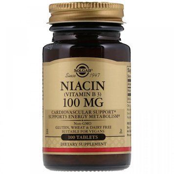 Solgar Niacin (Vitamin B3) 100 mg 100 Tablets 498688 фото