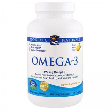 Nordic Naturals Omega-3 Lemon 1000 mg Omega-3 зі смаком лимона 180 гелевих капсул 775366 фото