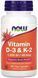 Now Foods Vitamin D-3 & K-2 120 veg caps 463956 фото 3