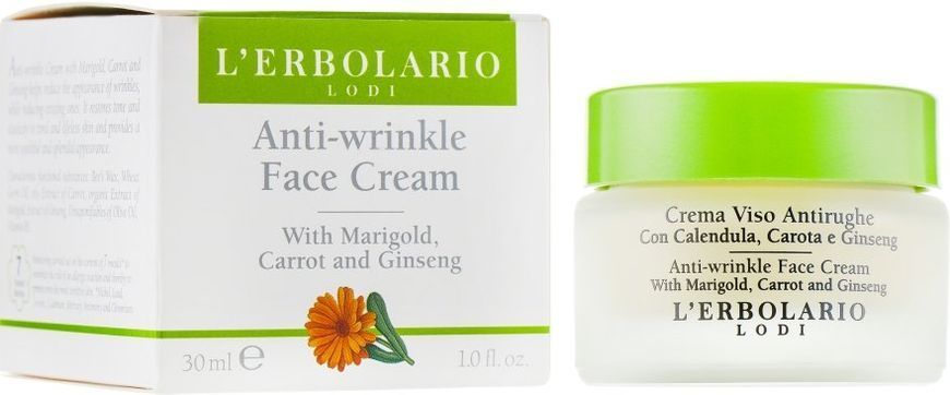 Крем для обличчя L'Erbolario Crema Viso Antirughe Calendula, Carota E Ginseng 30 ml 886276 фото