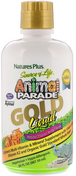 Nature's Plus, Source of Life, Animal Parade, Gold Liquid, Natural Tropical Berry Flavor, 30 fl oz (887.10 ml) (NAP-29901) 605645 фото