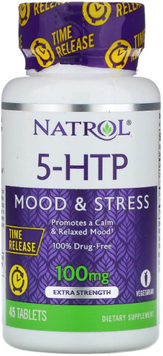 Natrol 5-HTP, 100 mg, 45 Tablets (NTL-05228) 721541 фото