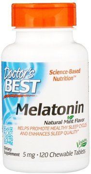 Doctor's Best, Melatonin, Natural Mint Flavor, 5 mg, 120 Chewable Tablets (DRB-00407) 624075 фото