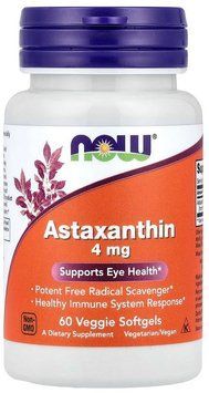 Now Foods Astaxanthin 4 mg - 60 Veg Softgels 1449264 фото