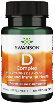 Swanson D Complex D2 abd D3 2000iu (50mcg) 60caps / 60 servings 1032682 фото