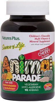 Nature's Plus, Source of Life, Animal Parade, Children's Chewable Supplement, Cherry Flavor, 90 Animal-Shaped Tablets (NTP29970) 631586 фото