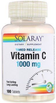 Solaray Vitamin C, 1000 mg, 100 Tablets (SOR04453) 686098 фото