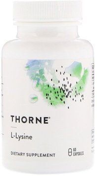 Thorne Research L-Lysine 60 Veg Caps L-лізин 531444 фото