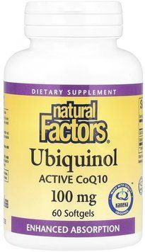 Natural Factors Ubiquinol CoQ10 100mg - 60 softgels 1468827 фото